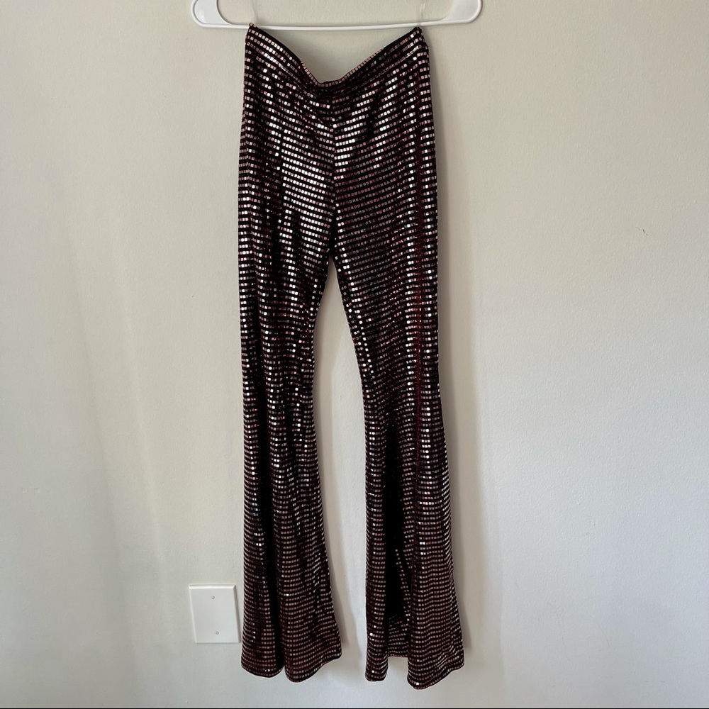 Akira Pink Disco Flare Pants NWOT
